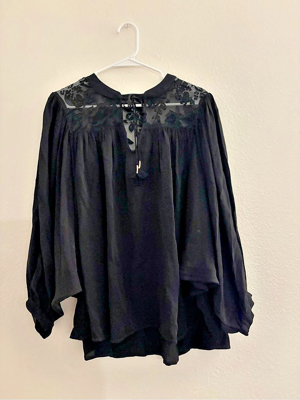 Sanctuary Black Floral Sheer Blouse
